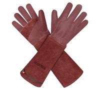 SLARMOR Leather Gardening Gloves for Men and Women - Thorn Proof for Pruning Roses, with Forearm Protection, Long Cowhide Work Gloves for Garden and Household Tasks