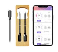 SLARY Smart Wireless Meat Thermometer with Ultra-Thin Probe | Long Range Cooking Thermometer with App for Remote Monitoring of BBQ, Grill, Kitchen, Smoker, Rotisserie