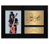 Slash Autograph Reproduction Print - Limited Edition Music Memorabilia Display - Framed Guitar Legend Artwork - Collectible Fan Gift - Printed & Mounted - 2025 Edition No178
