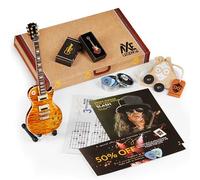 Slash Guitarist Gift Box by Axe Legends | Exclusive Collectibles for Guitar Players | Includes a Miniature LP Tiger Guitar, a Delrin Pick Set and Silicon Strap Set, a Pin Brooch, Prints and Tuition