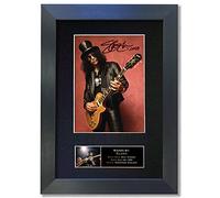 Slash Guns N Roses Signed Reproduction Autograph Mounted Photo BLACK FRAME Print A4#95