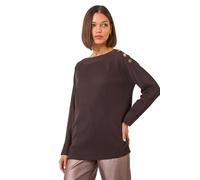 Slash Neck Button Detail Knit Jumper Roman Chocolate 12