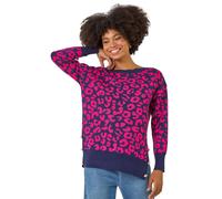 Slash Neck Button Detail Knit Jumper Roman Fuchsia 10