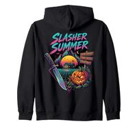 slasher summer horror retro 80s Zip Hoodie
