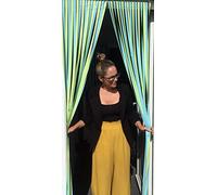 Slat type Door Curtain/Fly Blind - MINT FRESH - Complete with self adhesive fitting hooks for Plastic Door frames- 80cm wide x 200cm drop