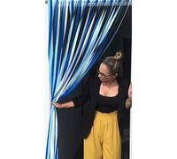 Slat type Door Curtain/Fly Blind - SEABREEZE - Complete with self adhesive fitting hooks for Plastic Door frames- 80cm wide x 200cm drop