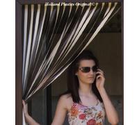 Slat type Door Curtain/Fly Blind- With pair of screw in hooks for wooden frames (COFFEE/CREAM) 80cm wide x 200cm drop