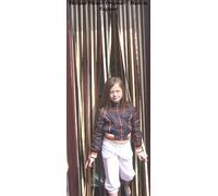 Slat type Door Curtain/Fly Blind- With pair of self adhesive hooks for uPVC doors-COFFEE/CREAM- 80cm wide x 200cm drop