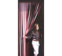Slat type Door Curtain/Fly Blind- With pair of self adhesive hooks for uPVC doors-RED & WHITE - 80cm wide x 200cm drop