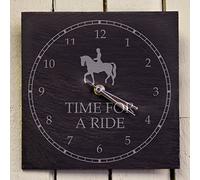 Slate Clock - Horse motif: 'Time for a ride'
