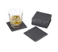 Slate coaster set Rustic Table Protectors Elegant Glass Pads Non-slip Sturdy