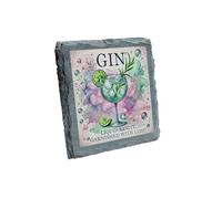 Slate Coaster with Gin Design - "'iquid Sanity Garnished with Lime' (slco-kf25-garnishedhg)