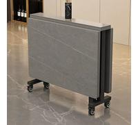 Slate Dining Table with 8 Rolling Wheels - Perfect for Dining Room Office or Parties (Sizes: 100/120/140 cm)