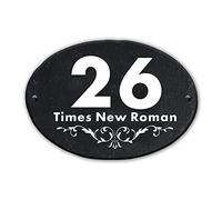 Slate Door Numbers Personalised House Signs House Number Plaques for Wall Rustic Black Natural Slate Signs Engraved Name Road Plate Plaque Rectangle 10 Year Guaranteed 27x19 cm