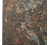 Slate Effect 15x15cm Porcelain matt Brown Grey Wall/Floor Tiles for splashback Above Sink/Shelf or Under Mirror or for tiling an Indoor/Outdoor Step (Pack of 8 Tiles)