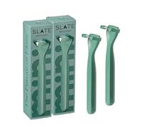 Slate Flosser Mini Reusable Floss Pick 2-Pack, Mint nHa Travel-Ready Set