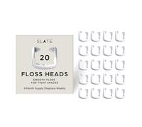 Slate Flosser Refills - 20-Pk White Smooth Floss Heads | Reusable Woven Floss, PFAS-Free, Unwaxed Dental Floss | Fits Slate Electric Flosser w/Tongue Scraper & Gum Sweeps