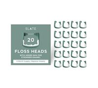 Slate Flosser Refills - Reusable Woven Floss, PFAS-Free, Non-Toxic Dental Floss | Fits Slate Electric Flosser w/Tongue Scraper & Gum Sweeps | 20-Pk Mint Nano-Hydroxyapatite (nHa) Floss Heads