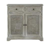 Slate Grey 2 Drawer Cabinet, Pine Wood Colonial Vanity Storage for Shoe Rack, Bathroom, Home & Office