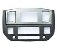 SLATE GREY Black and Silver Aftermarket Stereo Radio Double Din Dash Install Kit Compatible with Dodge Ram 2006 2007 2008 2009 (Standard, Silver)