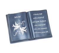 Slate Grey Mum Memorial Dove Book Grave Stone Plaque Ornament
