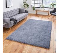 Slate Grey Plain Shaggy Easy To Clean Modern Polypropylene Rug For Living Room Bedroom And Dining Room-80Cm X 150Cm