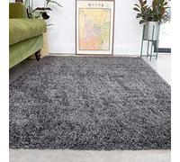 Slate Grey Shaggy Rug Modern Durable Super Soft Fluffy Shag Rugs Living Room Area Bedroom 199cm x 290cm