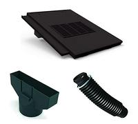 Slate Grey Thin-Leading Edge in-Line Tile Vent & Flexi Pipe & Flexi Pipe Adaptor GTV-TE