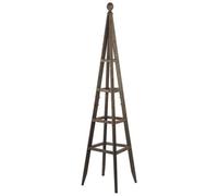Slate Grey Wooden Garden Obelisk - Sturdy Triangular Plant Support For Borders, Beds, Patios - Measures H190 X 44Cm Diameter