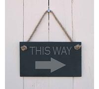 Slate Hanging Sign - 'This Way with arrow to right'