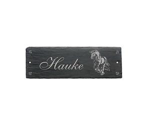 Slate Horse Friesian Horse Box Stable Board Name 22 x 8 cm