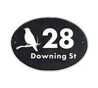 Slate House Signs Personalised Door Numbers Plaques for Wall Rustic Black Natural Slate Signs Engraved Name Road Plate Plaque Rectangle 10 Year Guaranteed 27x19cm