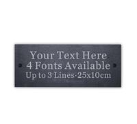 Slate House Signs Personalised Plaques Engraved Slate House Sign Outdoor Decoration Personalised Signs for Outside Welcome Sign with Wall Fixings 25x10cm (Design 3)