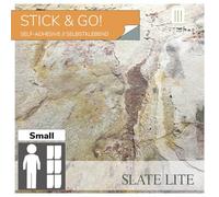 Slate-Lite Stick & Go Real Stone Veneer Tiles, 11.81" x 23.62", 11.6 Sq Ft, 6-Pack - Natural Slate & Mica Surface with Unique Color Variations, Easy Peel & Stick Installation (Falling Leaves)