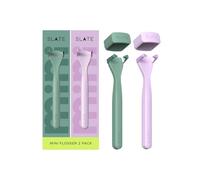 Slate Mini Flosser - Reusable Floss Pick with Gum Brush & Tongue Scraper, Dentist-Invented, PFAS/PTFE-Free, Travel-Ready 2-Pack - Lilac/Mint