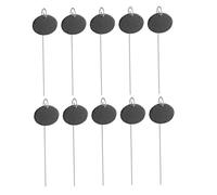 Slate Plant Label Steel Stake Weatherproof Tags Garden Nursery Markers Oval Shape 10PCS.