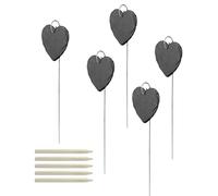 Slate Plant Labels 5pcs Garden Marker Label Signs with Stakes Seed Labels for Plants Vegetables Greenhouse Plant Markers 5Pcs Black Heart Shape Plant Tags