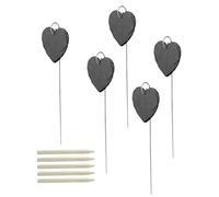 Slate Plant Labels Garden Marker Label Signs with Stakes for Plants Vegetables Greenhouse 5Pcs Black Heart Shape 4x4 inch. Gardening