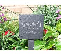 Slate plant marker - "Grandad's greenhouse where good things grow" - a fun addition to any garden