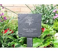 Slate plant marker - "Nanna & Taid's Garden (Little Helpers Required)"