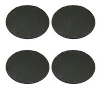 Slate Plates, Set of 4, Round, 20 cm, Black, Slate Coaster as Serving Plate, Decorative Tray, Serving Plate, Sushi Plate and Cheese Plate, Decorative Stone Plate for Writing on as Dining Table