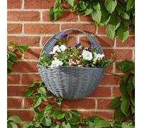 Slate Rattan Hanging Basket Outdoor Durable Basket For Garden Marco Paul Grey One Size