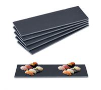 Slate serving plate Rectangular Dish Set Modern Snack Dishes Dark Grey Set of 6