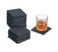 Slate serving plate Rustic Tableware Square Beverage Holders 10 x 10 cm