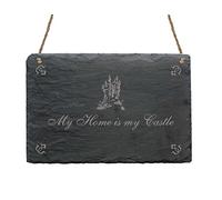 Slate Sign 'My Home is my Castle' with Home Motif Plaque Decoration Gift