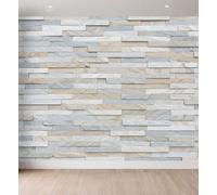 Slate Stone Brick Slender Stone Wall Mural Decoration Wallpaper | Minimalism Industrial Non-woven Wall Mural for Hotel TV Background Wallpaper for Bedroom Adults 400 x 280 cm Wall Mural