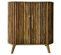 Slated Mango Wood Small Sideboard - 2 Doors