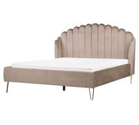Slatted Bed AMBILLOU 160 x 200 cm (EU King Size) Velvet Taupe