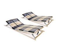 Slatted Bed Base 70x200cm Beechwood Frame Birch Slats 2pcs Adjustable Head/Foot