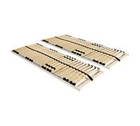 Slatted Bed Base Beech/Birch 70x200 cm 2pcs 28 Slats 7-Zone Adjustable Firmness